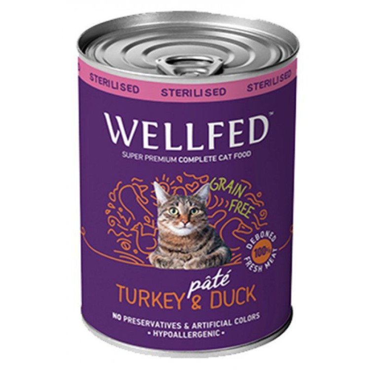 WELLFED STERILISED ADULT CAT WET FOOD PATE ΓΑΛΟΠΟΥΛΑ ΚΑΙ ΠΑΠΙΑ 400gr WELLFED STERILISED ADULT CAT WET FOOD PATE ΓΑΛΟΠΟΥΛΑ ΚΑΙ ΠΑΠΙΑ 400gr