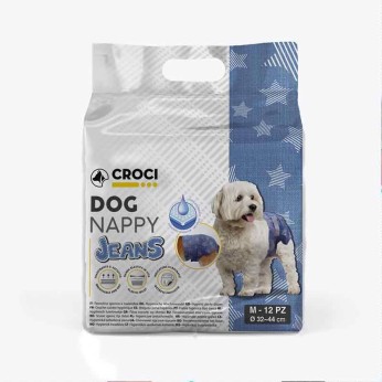 CROCI NAPPY JEANS ΠΑΝΑ ΒΡΑΚΑΚΙ ΣΚΥΛΟΥ MEDIUM 32-44cm 12pcs CROCI NAPPY JEANS ΠΑΝΑ ΒΡΑΚΑΚΙ ΣΚΥΛΟΥ MEDIUM 32-44cm 12pcs