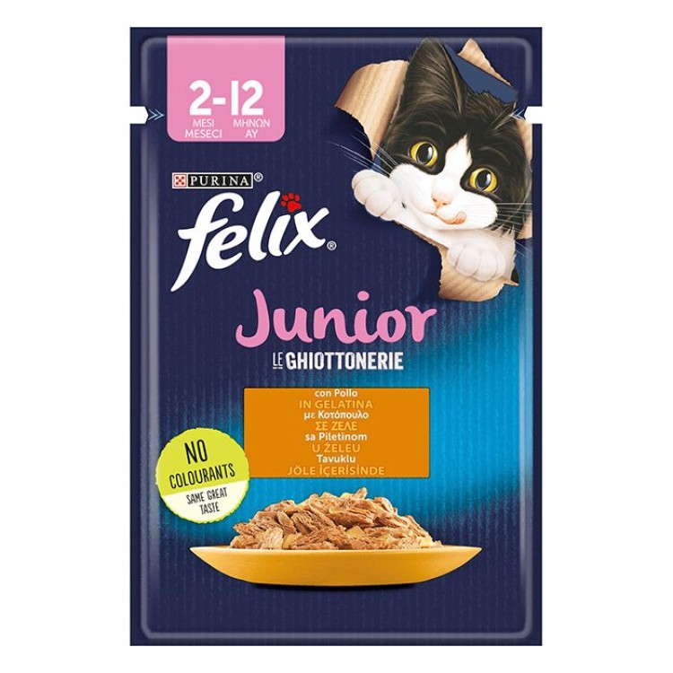 FELIX AGAIL JUNIOR CAT WET FOOD ΚΟΜΜΑΤΑΚΙΑ ΚΟΤΟΠΟΥΛΟΥ ΣΕ ΖΕΛΕ 85gr