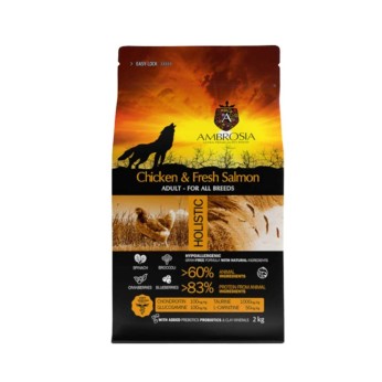AMBROSIA GRAIN FREE ADULT DOG  ALL BREEDS CHICKEN AND FRESH SALMON 2kg