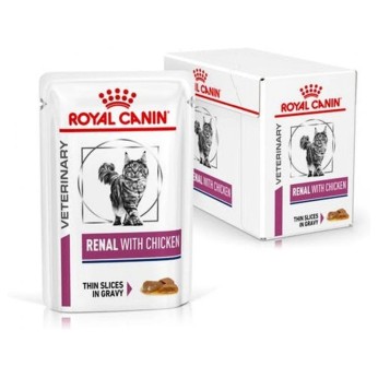 ROYAL CANIN VETERINARY DIET ADULT CAT RENAL CHICKEN THIN SLICES IN GRAVY POUCH 12x85GR
