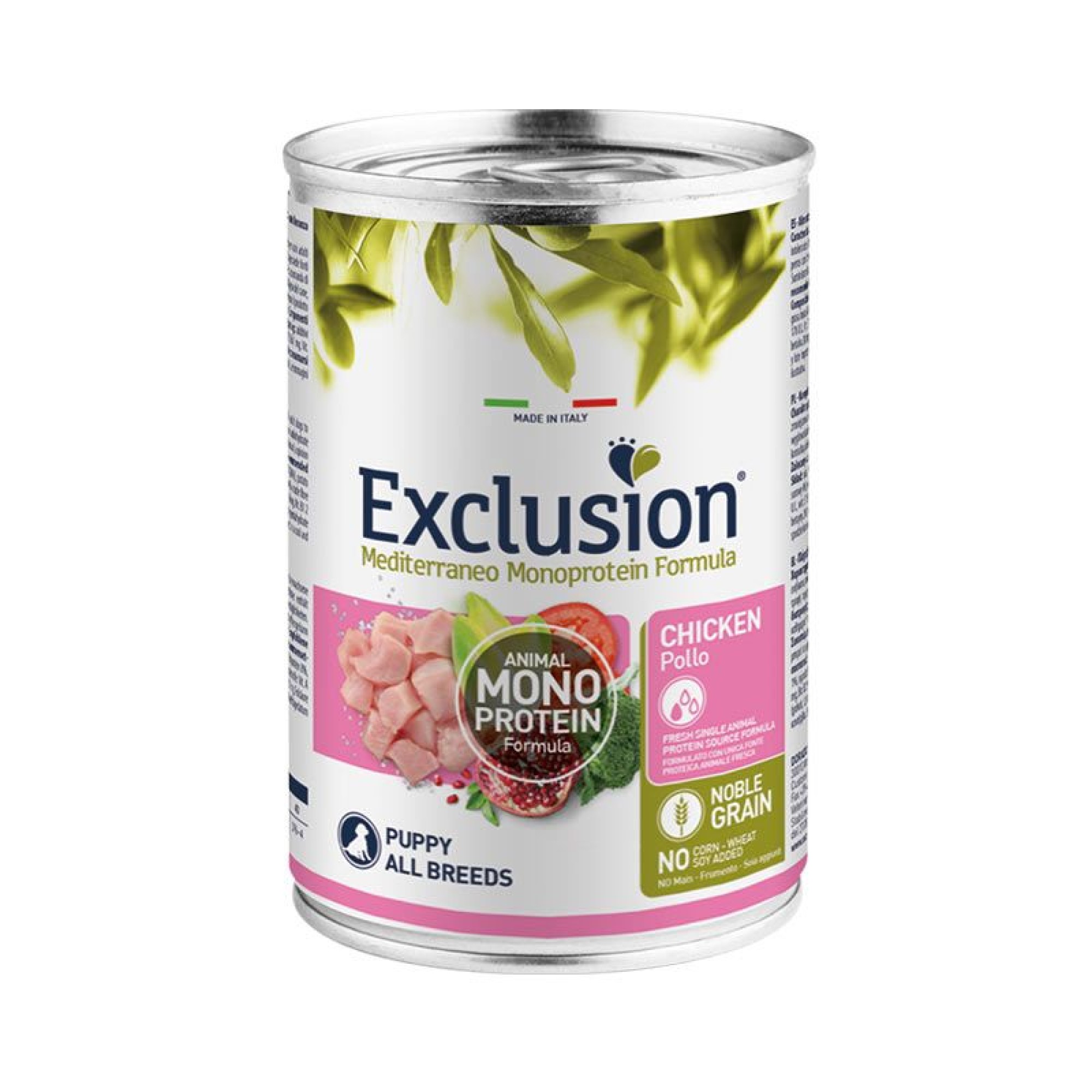 EXCLUSION MEDITERRANEO NOBLE GRAIN CHICKEN PUPPY DOG ALL BREEDS 400gr
