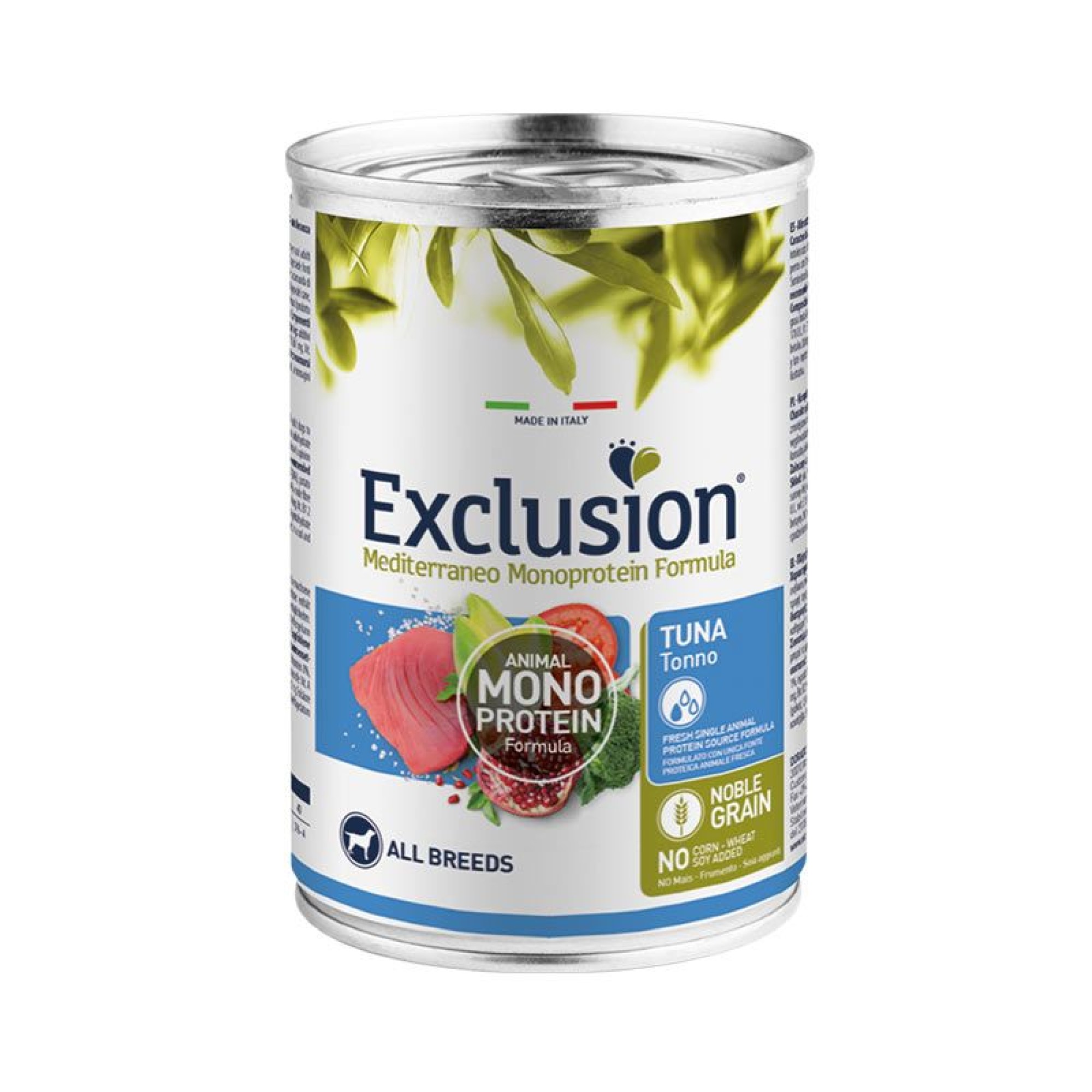 EXCLUSION MEDITERRANEO NOBLE GRAIN TUNA ADULT DOG ALL BREEDS 400gr