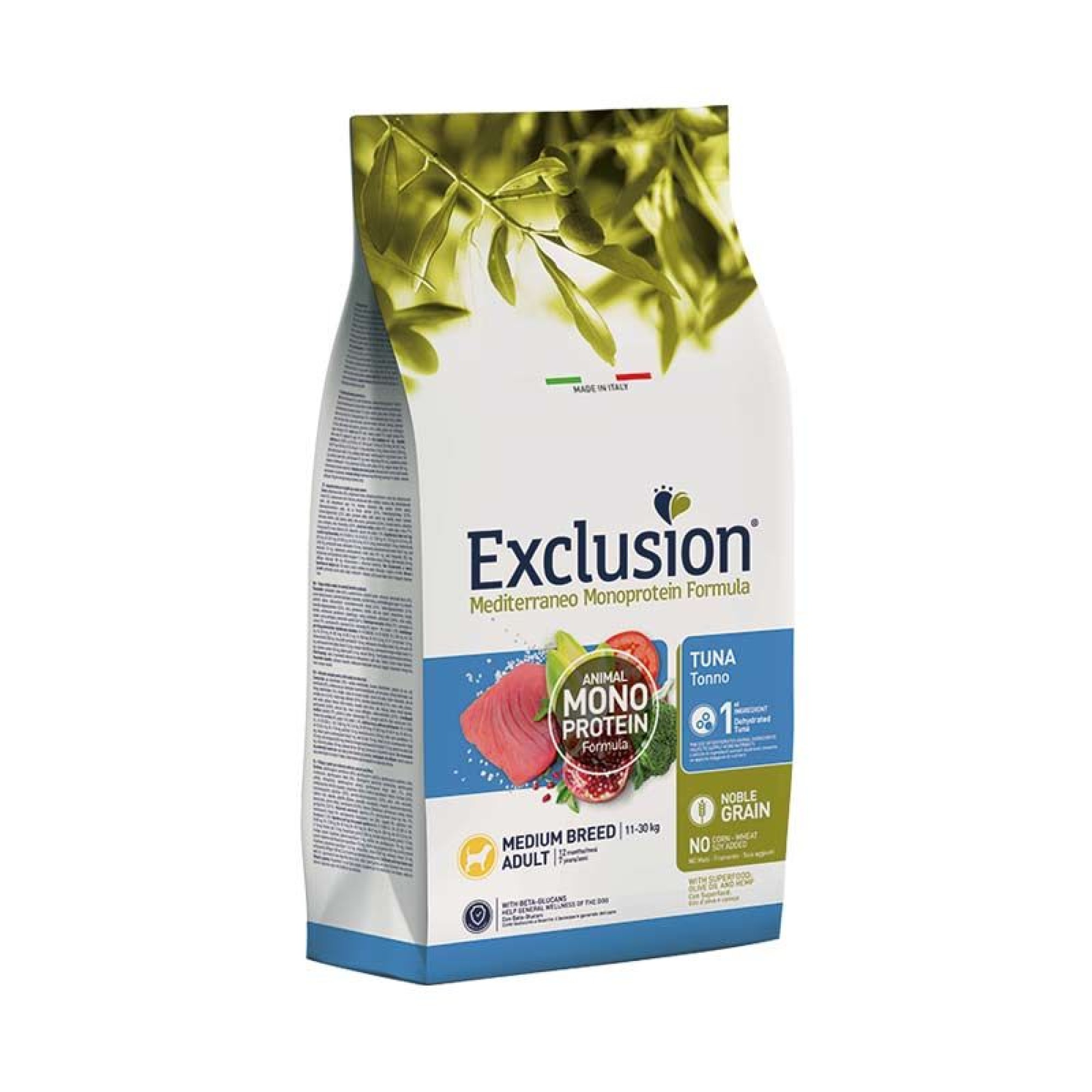 EXCLUSION MEDITERRANEO NOBLE GRAIN TUNA ADULT DOG MEDIUM BREED 3kg