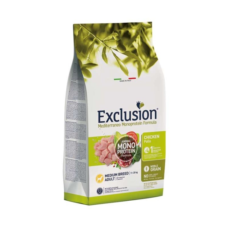 EXCLUSION MEDITERRANEO NOBLE GRAIN CHICKEN ADULT DOG MEDIUM BREED 12kg