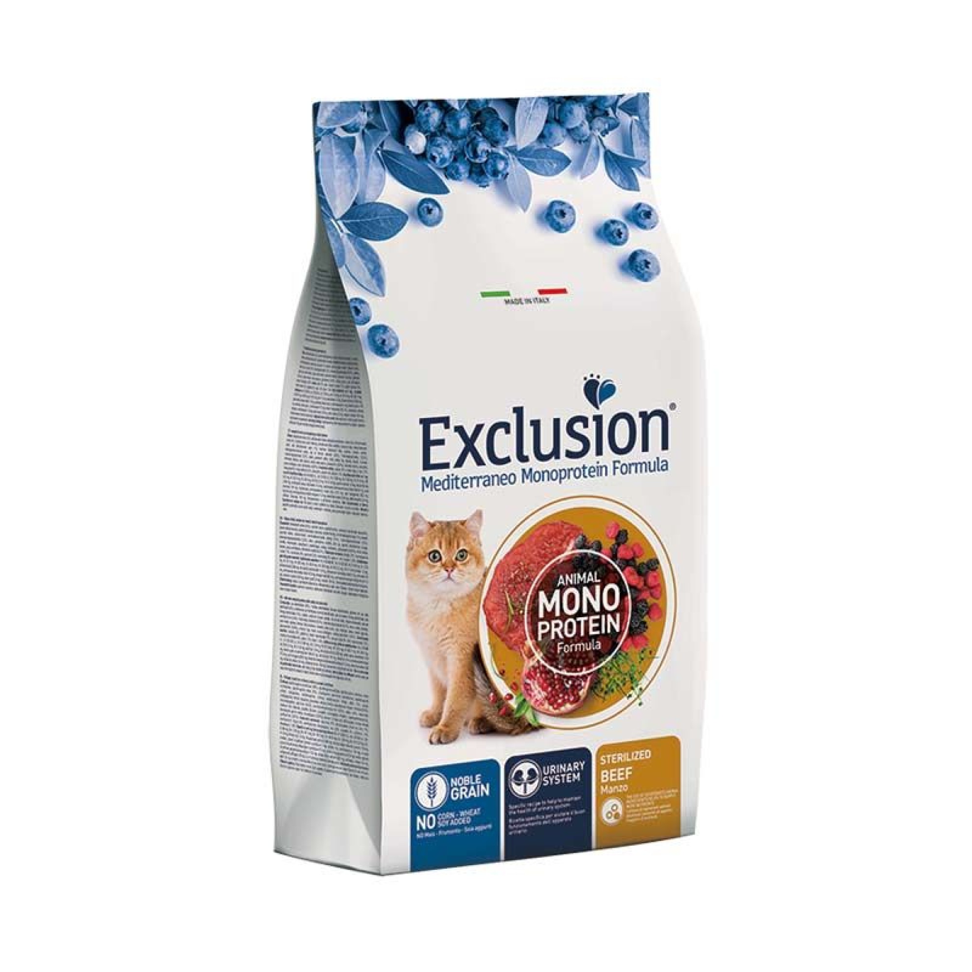 EXCLUSION MEDITERRANEO NOBLE GRAIN BEEF STERILISED ADULT CAT 1.5kg