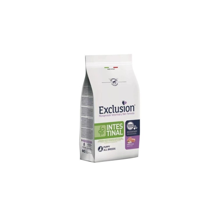 EXCLUSION VETERINARY DIET INTESTINAL PORK AND RICE PUPPY DOG ALL BREEDS 800gr