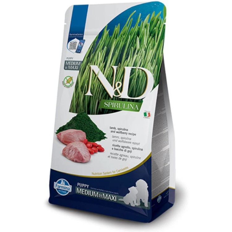 ND GRAIN FREE SPIRULINA LAMB AND WOLFBERRY PUPPY MEDIUM MAXI 7kg
