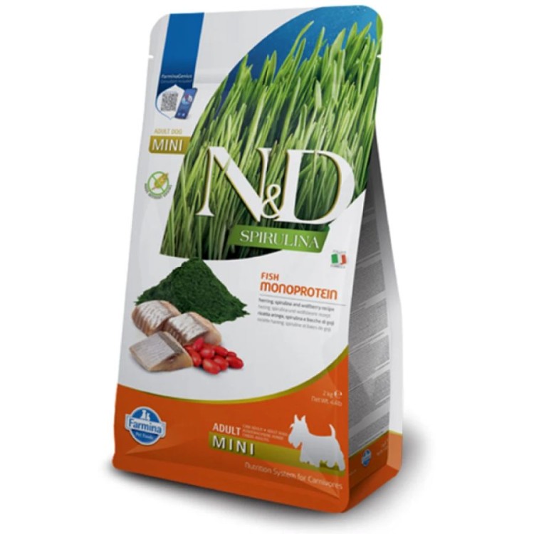 ND GRAIN FREE SPIRULINA HERRING AND WOLFBERRY ADULT MINI 2kg