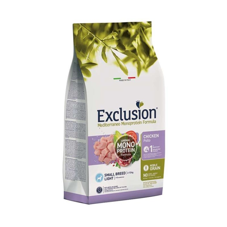 EXCLUSION MEDITERRANEO NOBLE GRAIN LIGHT CHICKEN ADULT DOG SMALL BREED 500gr
