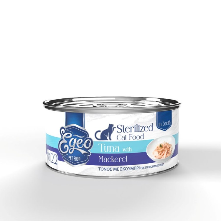 EGEO STERILISED ADULT CAT ΤΟΝΟΣ ΚΑΙ ΣΚΟΥΜΠΡΙ ΣΕ ΖΩΜΟ 70gr EGEO STERILISED ADULT CAT ΤΟΝΟΣ ΚΑΙ ΣΚΟΥΜΠΡΙ ΣΕ ΖΩΜΟ 70gr