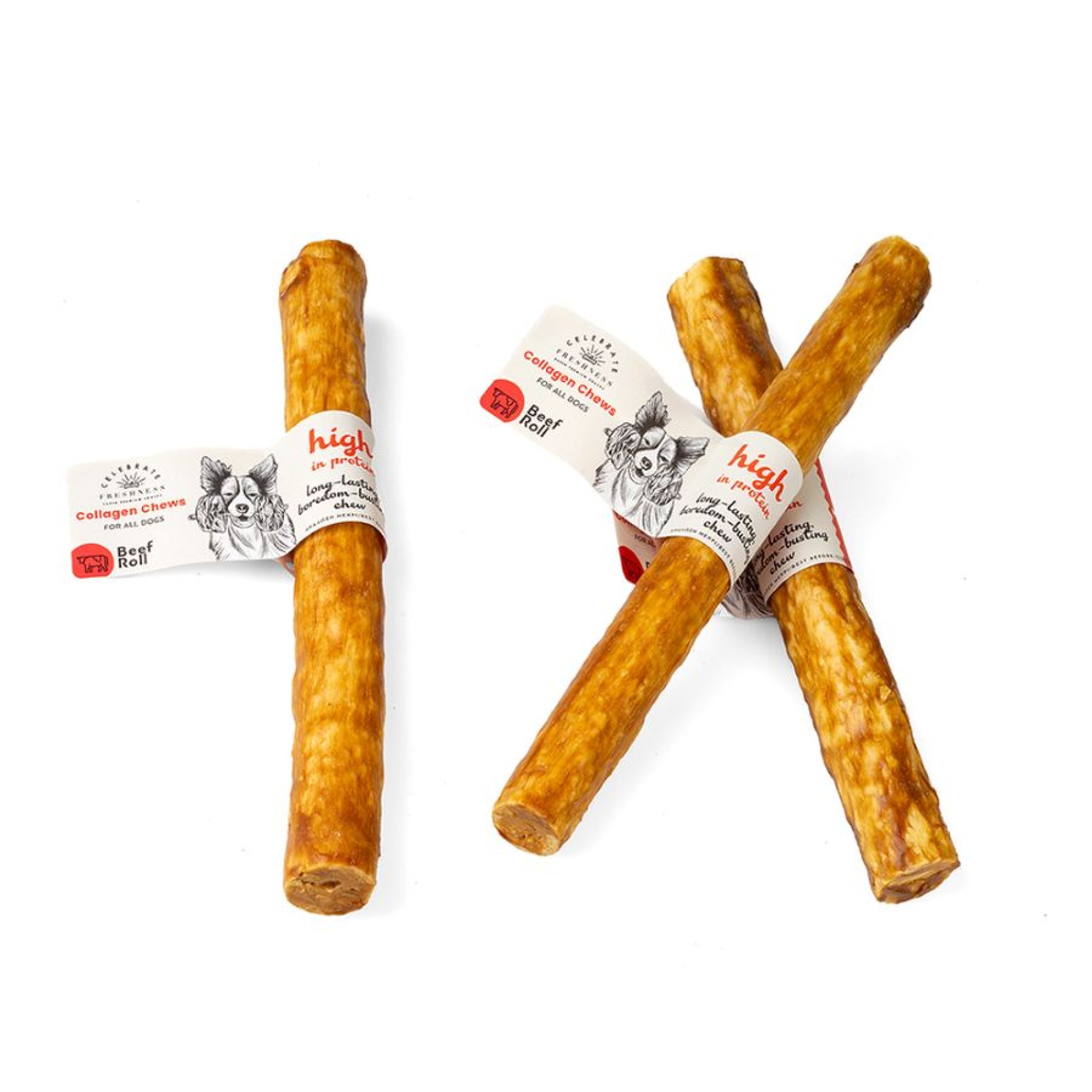 CELEBRATE FRESHNESS COLLAGEN BEEF ROLLS 1x25cm