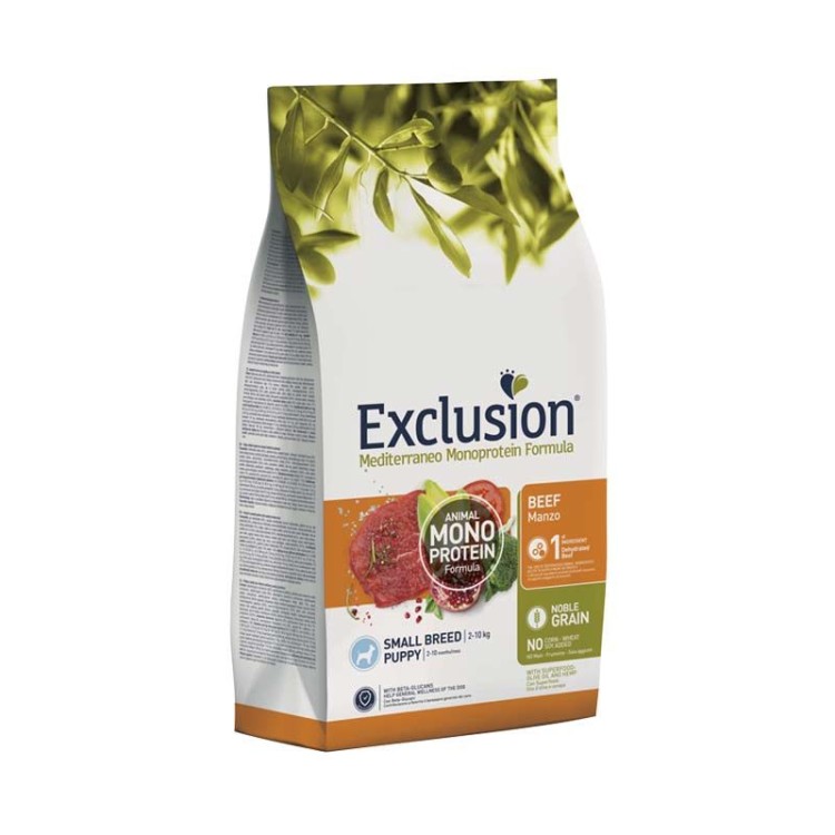 EXCLUSION MEDITERRANEO NOBLE GRAIN BEEF PUPPY DOG SMALL BREED 500gr
