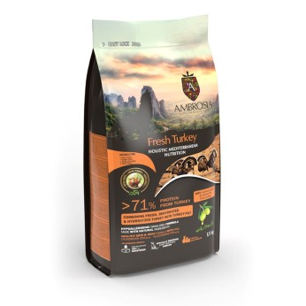 AMBROSIA MEDITERRANEAN GRAIN FREE SENIOR DOG LIGHT STERILIZED FRESH TURKEY 1.5kg AMBROSIA MEDITERRANEAN GRAIN FREE SENIOR DOG LIGHT STERILIZED FRESH TURKEY 1.5kg