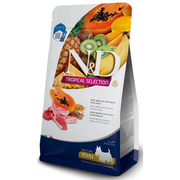 ND DOG TROPICAL SELECT LAMB ADULT MINI 1.5kg ND DOG TROPICAL SELECT LAMB ADULT MINI 1.5kg