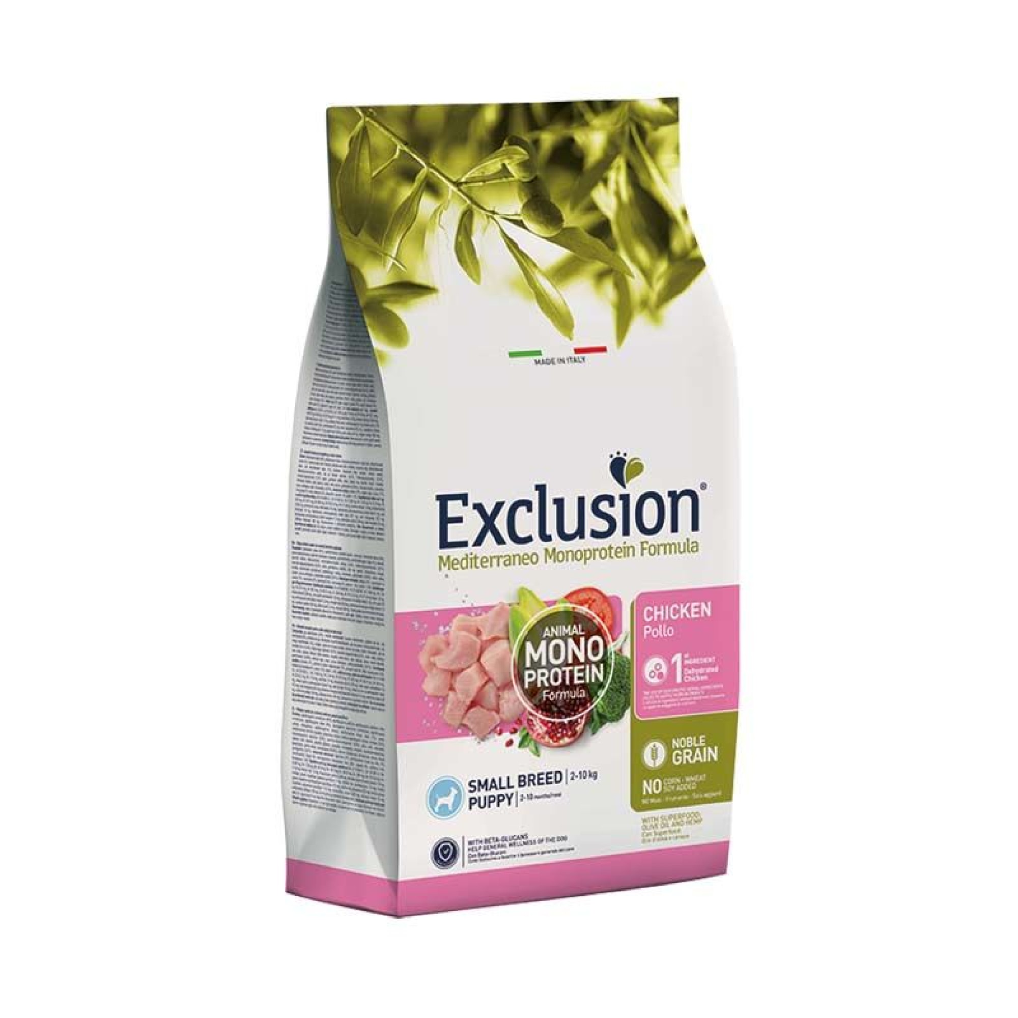 EXCLUSION MEDITERRANEO NOBLE GRAIN CHICKEN PUPPY DOG SMALL BREED 500gr