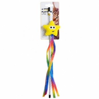 CROCI CAT TOY STICK TEASER WAND COLORFULL 40cm