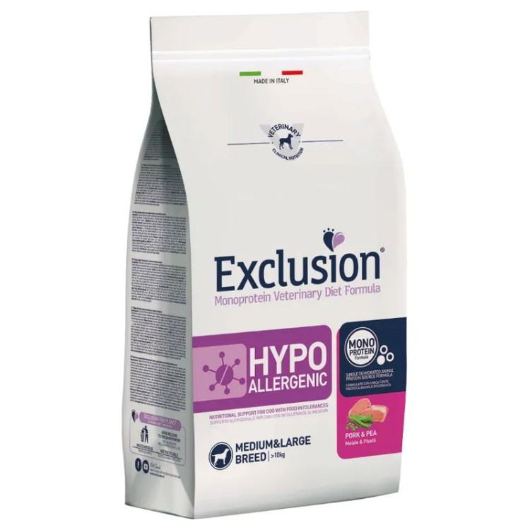 EXCLUSION VETERINARY DIET HYPOALLERGENIC PORK AND PEA ADULT DOG MEDIUM LARGE BREED 2kg