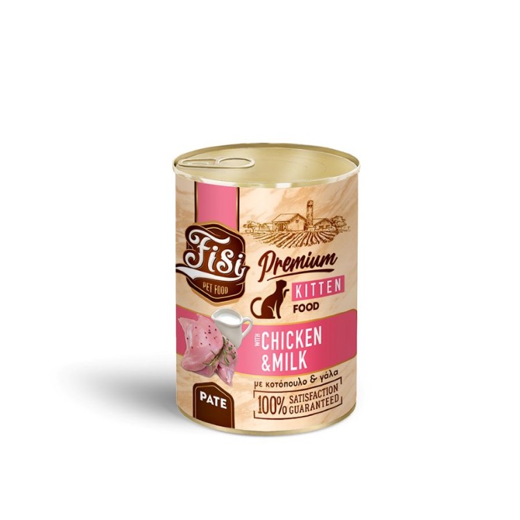 FISI CAT KITTEN WET FOOD ΚΟΤΟΠΟΥΛΟ ΚΑΙ ΓΑΛΑ ΠΑΤΕ 400gr
