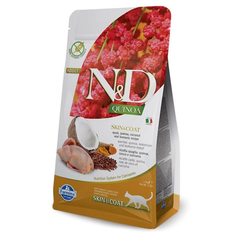 ND QUINOA SKIN AND COAT QUAIL AND COCONUT ADULT CAT 1.5kg