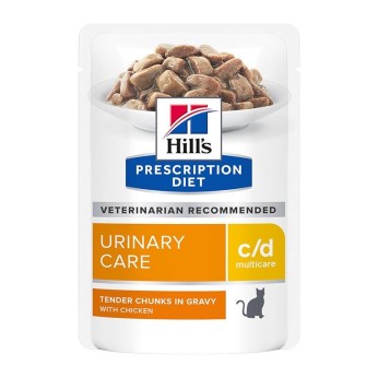 HILL'S PRESCRIPTION C/D MULTICARE URINARY CARE ADULT CAT CHICKEN CHUNKS IN GRAVY POUCH 85gr