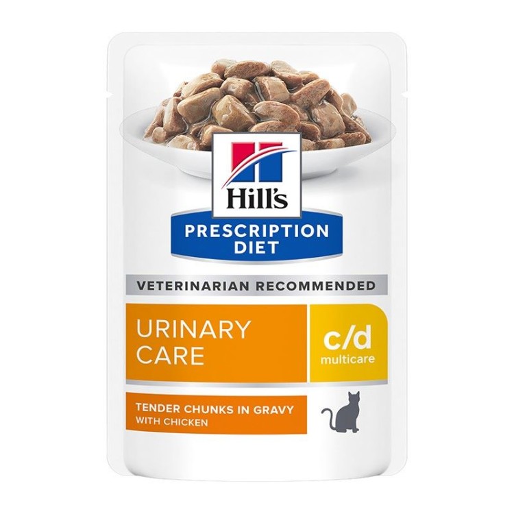 HILL'S PRESCRIPTION C/D MULTICARE URINARY CARE ADULT CAT CHICKEN CHUNKS IN GRAVY POUCH 85gr