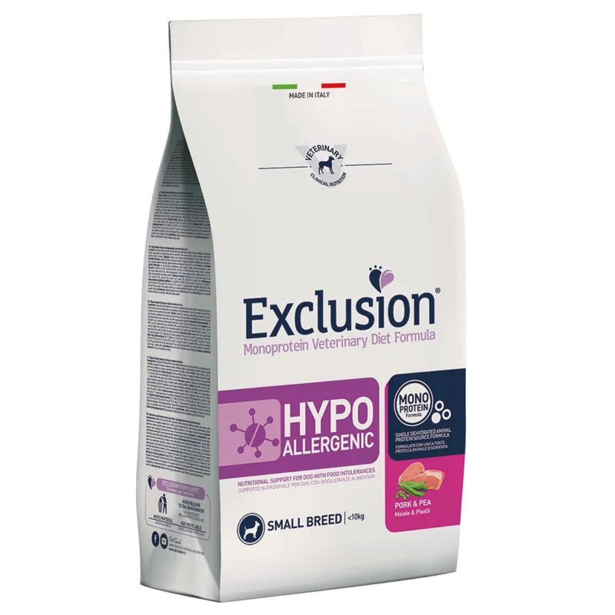 EXCLUSION VETERINARY DIET HYPOALLERGENIC PORK AND PEA ADULT DOG SMALL BREED 2kg