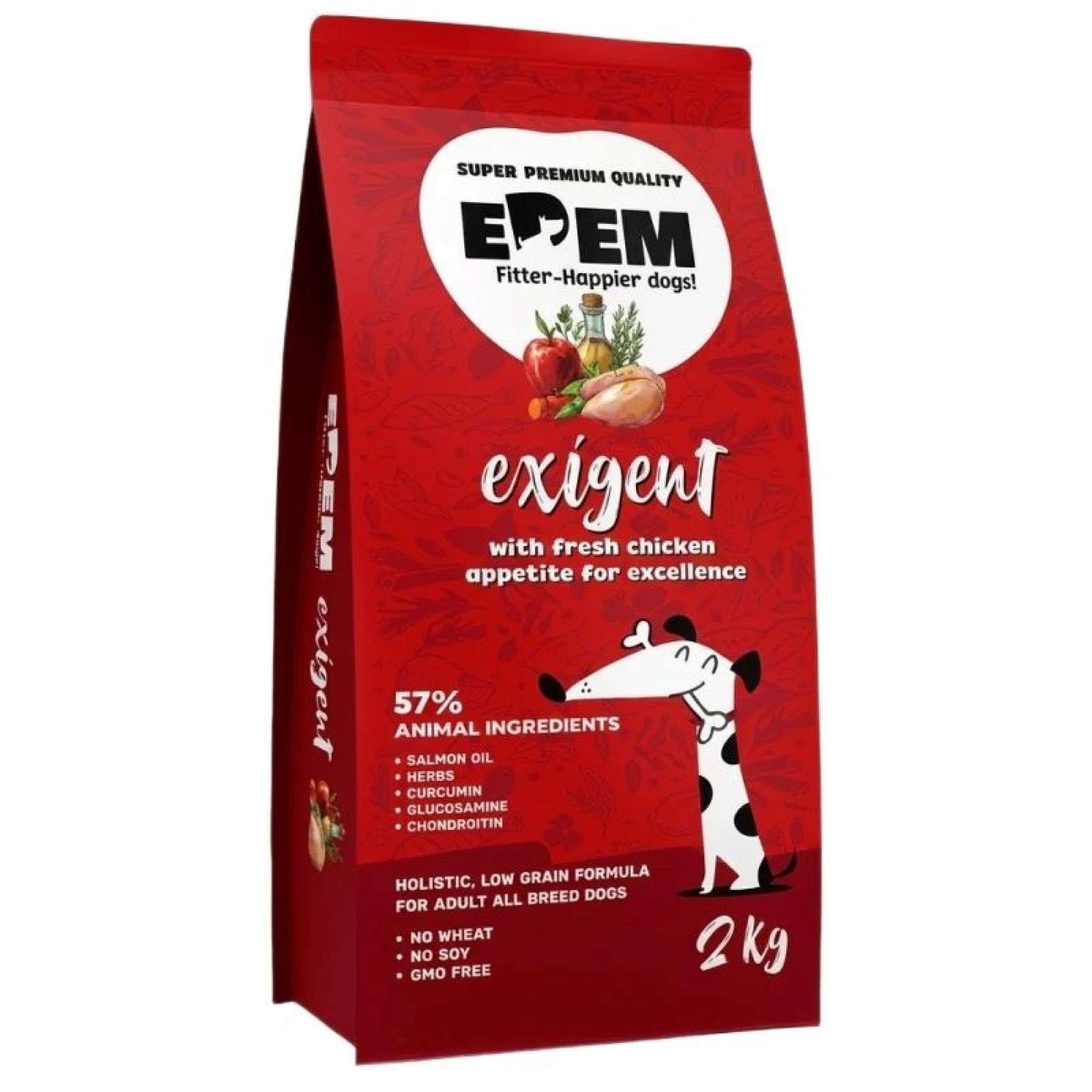 EDEM HOLISTIC LOW GRAIN EXIGENΤ ADULT DOG ΚΟΤΟΠΟΥΛΟ ΧΟΙΡΙΝΟ ΚΑΙ ΒΟΔΙΝΟ 2kg