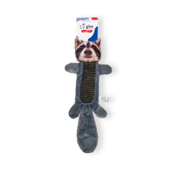 GLEE ΠΑΙΧΝΙΔΙ ΣΚΥΛΟΥ RACCOON SKINNY TAIL SQUEAKΥ 22x50cm