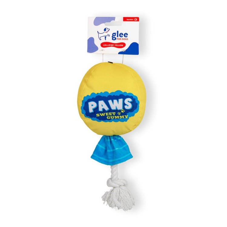 GLEE ΠΑΙΧΝΙΔΙ ΣΚΥΛΟΥ LOLLIPOP YELLOW SQUEAKER