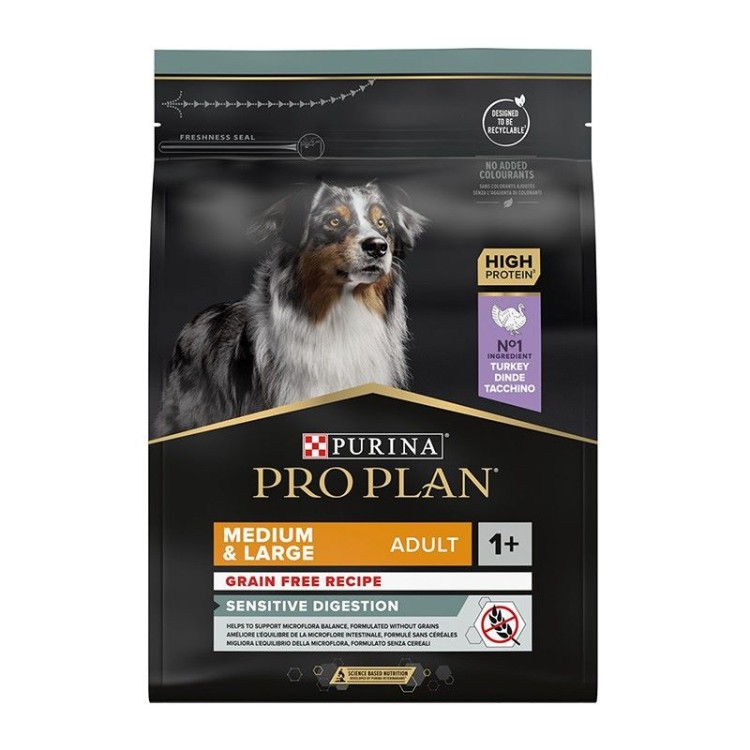 PURINA PROPLAN GRAIN FREE SENSITIVE DIGESTION ADULT DOG MEDIUM LARGE TURKEY 2.5KG PURINA PROPLAN GRAIN FREE SENSITIVE DIGESTION ADULT DOG MEDIUM LARGE TURKEY 2.5KG