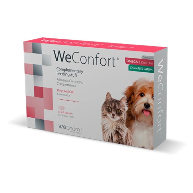 WEPHARM WECONFORT ΣΥΜΠΛΗΡΩΜΑ ΔΙΑΤΡΟΦΗΣ ΓΙΑ ΕΥΕΞΙΑ ΚΑΙ ΦΛΕΓΜΟΝΕΣ ΓΙΑ ΣΚΥΛΟ ΚΑΙ ΓΑΤΑ 30 ΚΑΨΟΥΛΕΣ