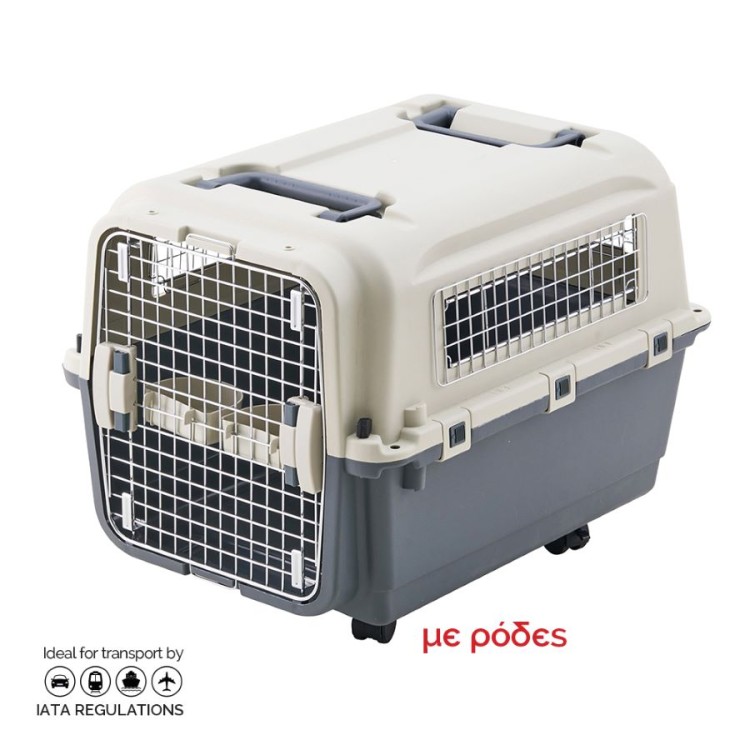 GLEE PET CARRIER ICARUS GREY XLARGE ΜΕ ΡΟΔΕΣ L80.5 x W56.5 x H64.8cm