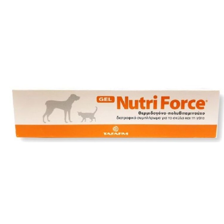 TAFARM NUTRIFORCE GEL ΣΥΜΠΛΗΡΩΜΑ ΔΙΑΤΡΟΦΗΣ ΤΟΝΩΣΗΣ ΚΑΙ ΕΝΙΣΧΥΣΗΣ ΟΡΓΑΝΙΣΜΟΥ ΣΚΥΛΟΥ ΚΑΙ ΓΑΤΑΣ 120gr