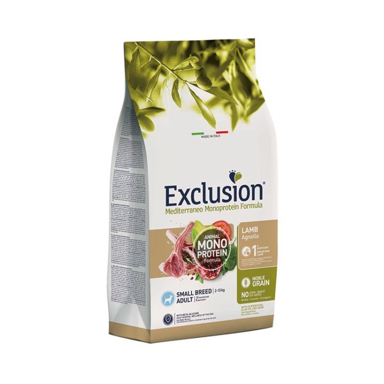 EXCLUSION MEDITERRANEO NOBLE GRAIN LAMP ADULT DOG SMALL BREED 7KG