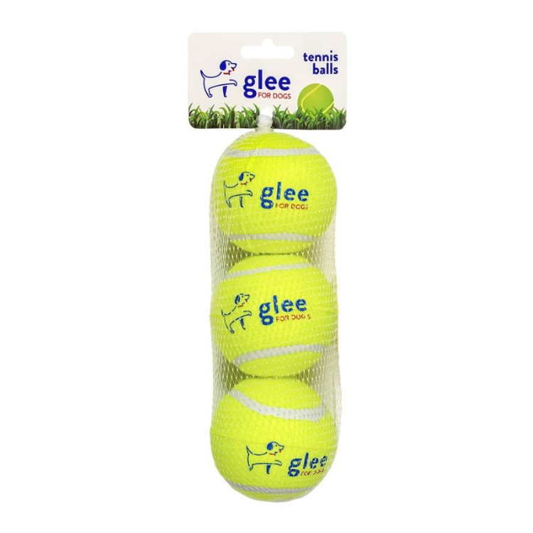 GLEE TENNIS BALLS ΚΙΤΡΙΝΟ ΠΑΙΧΝΙΔΙ ΣΚΥΛΟΥ 7.5cm 3pcs
