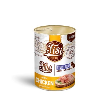 FISI ADULT CAT STERILIZED WET FOOD ΦΙΛΕΤΟ ΚΟΤΟΠΟΥΛΟ ΣΕ ΖΕΛΕ 400gr