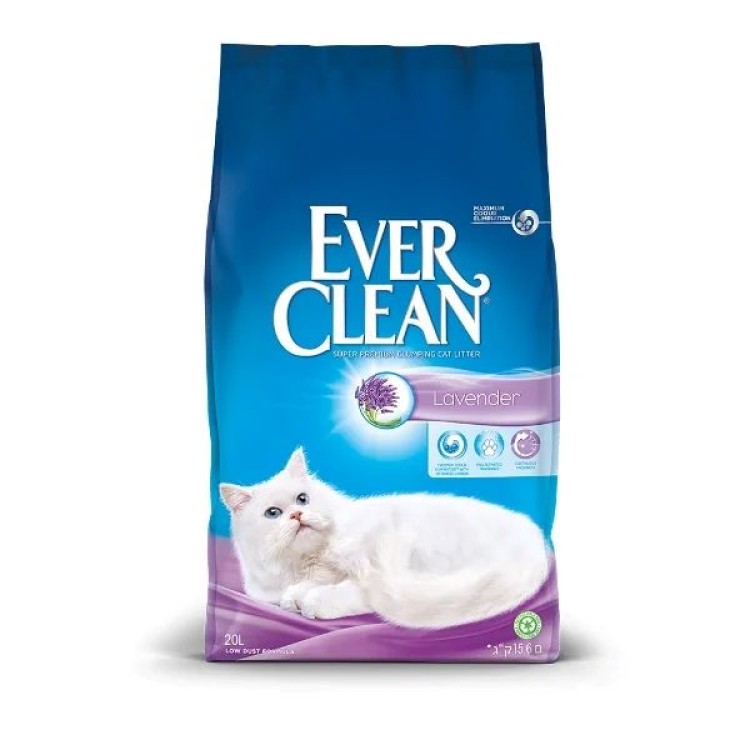 EVER CLEAN LAVENDER SUPER PREMIUM CLUMPING CAT LITTER 20lt