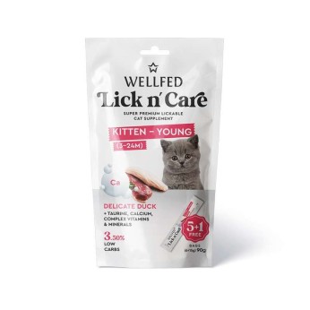 WELLFED LICK N CARE ΚΡΕΜΩΔΗΣ ΛΙΧΟΥΔΙΑ KITTEN YOUNG 3 ΕΩΣ 24 ΜΗΝΩΝ ΠΑΠΙΑ  6pcs x 15gr