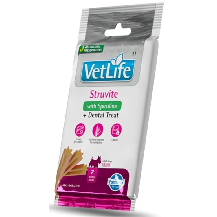 VET LIFE DENTAL TREAT STRUVITE ADULT MINI DOG 7 STICKS 60gr