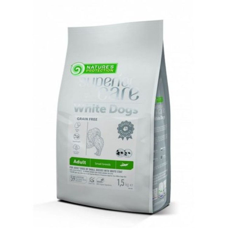 NATURES PROTECTION SUPERIOR CARE GRAIN GREE WHITE ADULT MINI SMALL DOGS INSECT 1.5kg