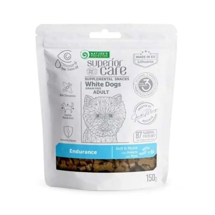 NATURE'S PROTECTION SUPERIOR CARE ADULT WHITE DOGS ENDURANCE ΛΙΧΟΥΔΙΑ ΣΚΥΛΟΥ ΜΕ ΕΝΤΟΜΑ ΚΑΙ ΡΥΖΙ 150gr