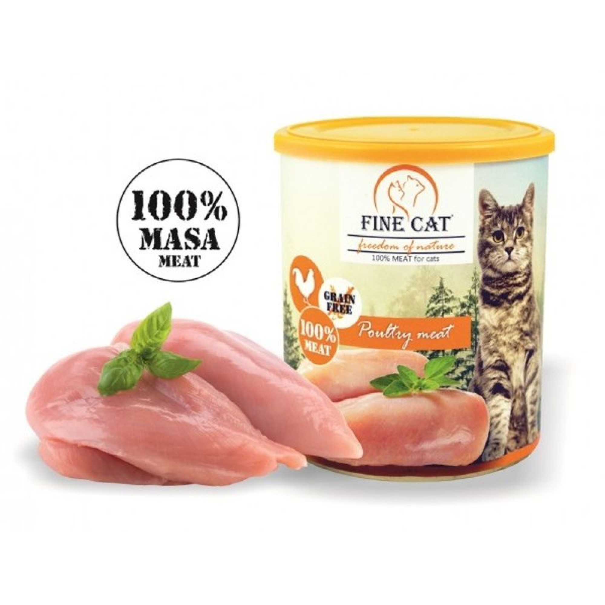 FINE CAT GRAIN FREE WET FOOD ADULT CAT ΜΕ ΠΟΥΛΕΡΙΚΑ 800gr