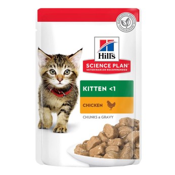 HILL'S SCIENCE PLAN KITTEN CAT CHICKEN CHUNKS IN GRAVY POUCH 85GR