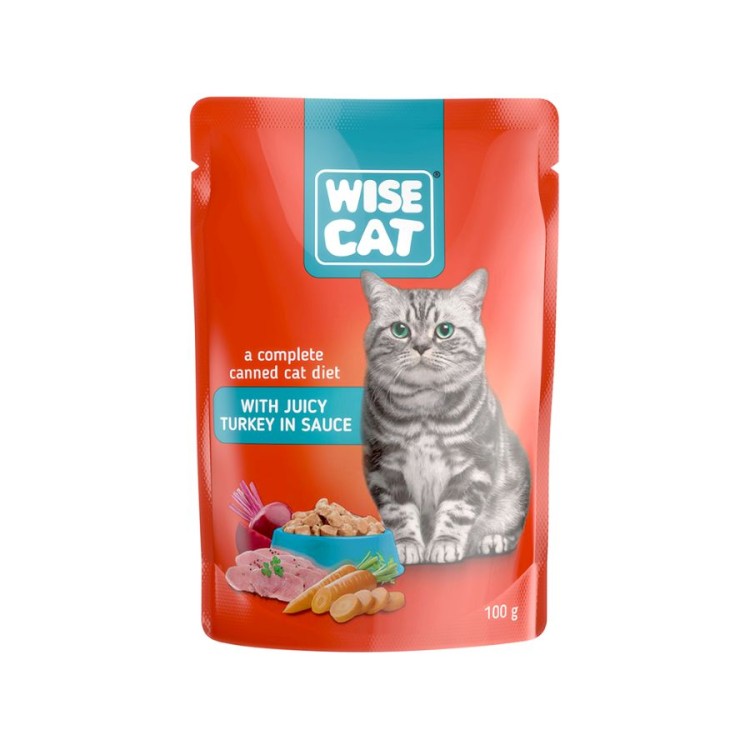 WISE CAT ADULT CAT WET FOOD ΓΑΛΟΠΟΥΛΑ ΣΕ ΣΑΛΤΣΑ 100G