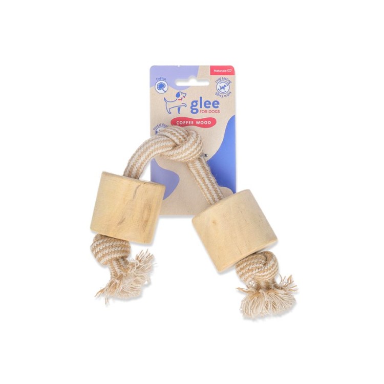 GLEE NATURALS COFFEE WOOD ΠΑΙΧΝΙΔΙ ΣΚΥΛΟΥ ΜΕ ΣΧΟΙΝΙ ΚΑΙ ΞΥΛΟ ΜΑΣΗΣΗΣ 35cm