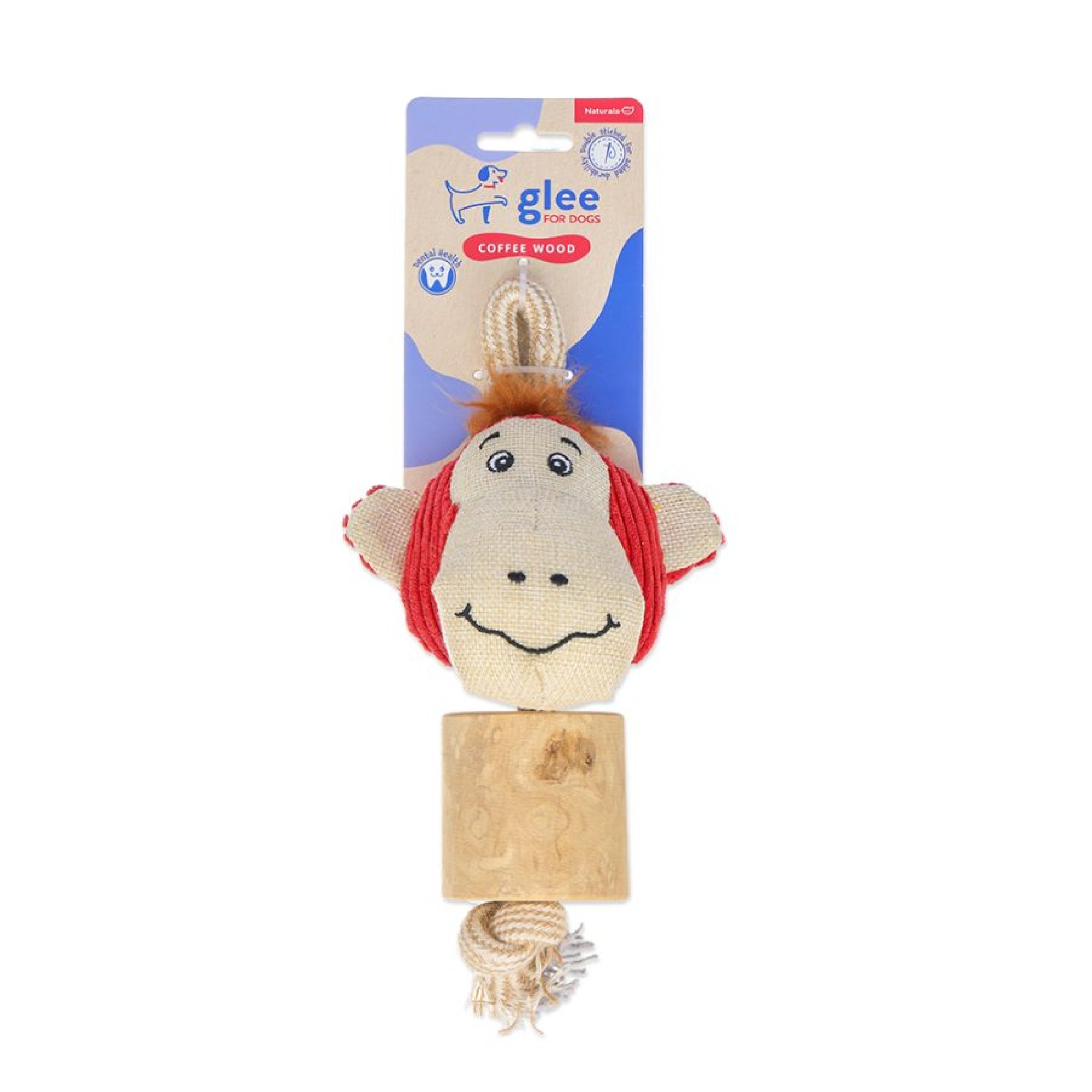 GLEE NATURALS COFFEE WOOD ΠΑΙΧΝΙΔΙ ΣΚΥΛΟΥ SQUEAKY MONKEY 25cm