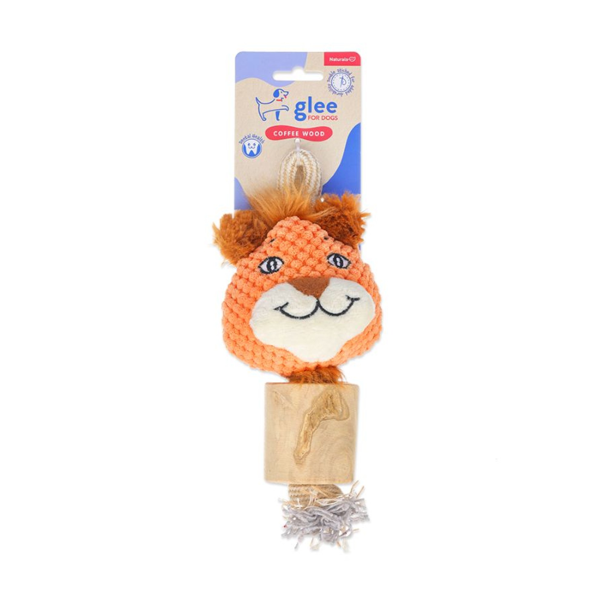 GLEE NATURALS COFFEE WOOD ΠΑΙΧΝΙΔΙ ΣΚΥΛΟΥ SQUEAKY LION 25CM