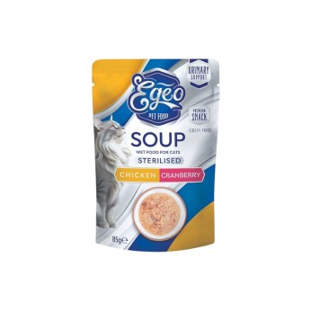 EGEO STERILISED ADULT CAT SOUP ΚΟΤΟΠΟΥΛΟ ΚΑΙ CRANBERRY 85gr