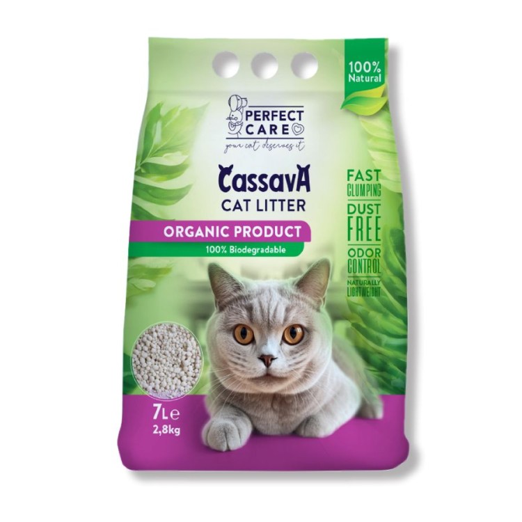 PERFECT CARE CASSAVA CAT LITTER ORGANIC 7lt PERFECT CARE CASSAVA CAT LITTER ORGANIC 7lt